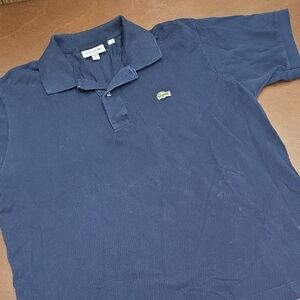 LACOSTE Men's Dark Blue Polo Shirt Logo Sz 6 / XL